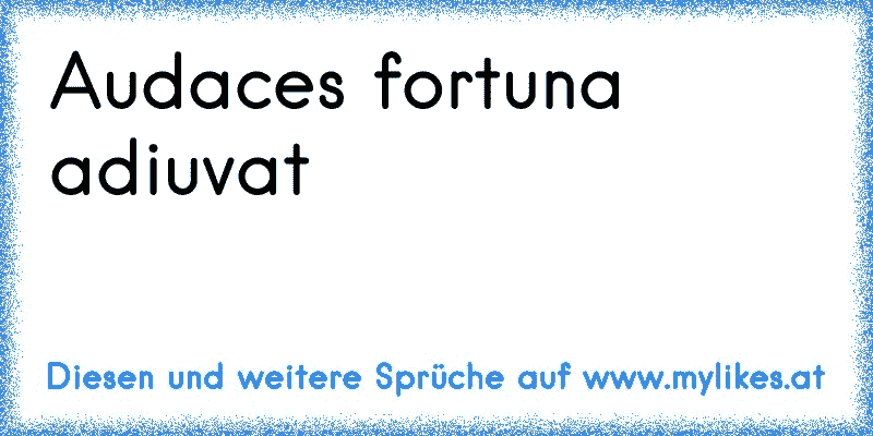 Audaces fortuna adiuvat
