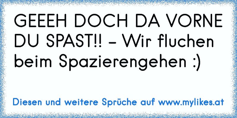 GEEEH DOCH DA VORNE DU SPAST!! - Wir fluchen beim Spazierengehen :)
