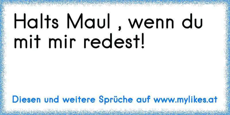 Halts Maul , wenn du mit mir redest!
