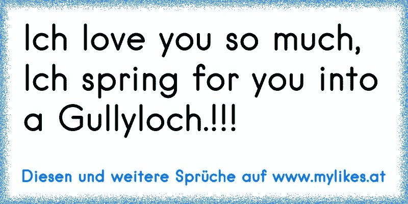 Ich love you so much, Ich spring for you into a Gullyloch.!!!
