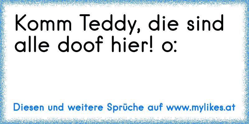 Komm Teddy, die sind alle doof hier! o:
