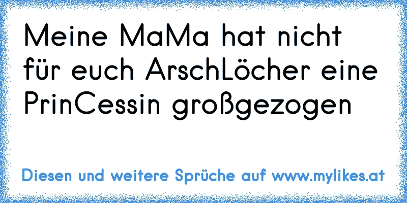 Meine Mama Hat Nicht Für Euch Arschlöcher Eine Princessin