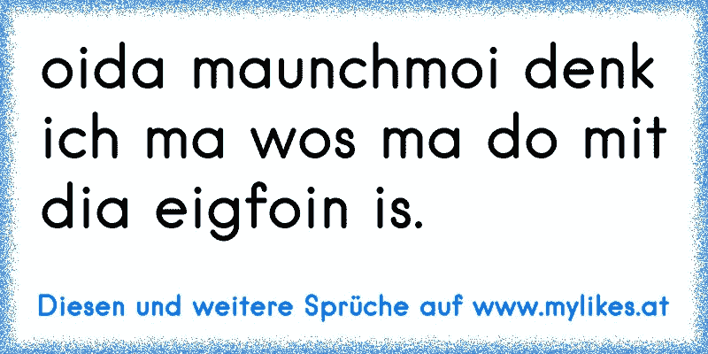 oida maunchmoi denk ich ma wos ma do mit dia eigfoin is.
