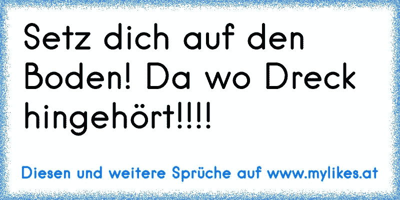 Setz dich auf den Boden! Da wo Dreck hingehört!!!!
