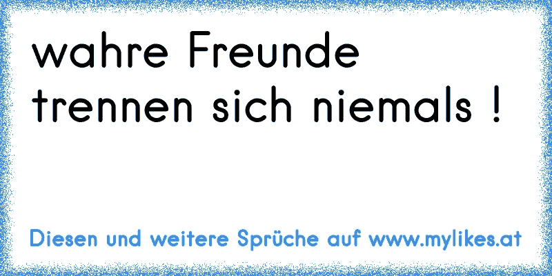 wahre Freunde trennen sich niemals !  ♥
